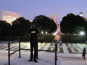 Me, with the nightline of Providence right behind me. Who could tell it was almost 8pm